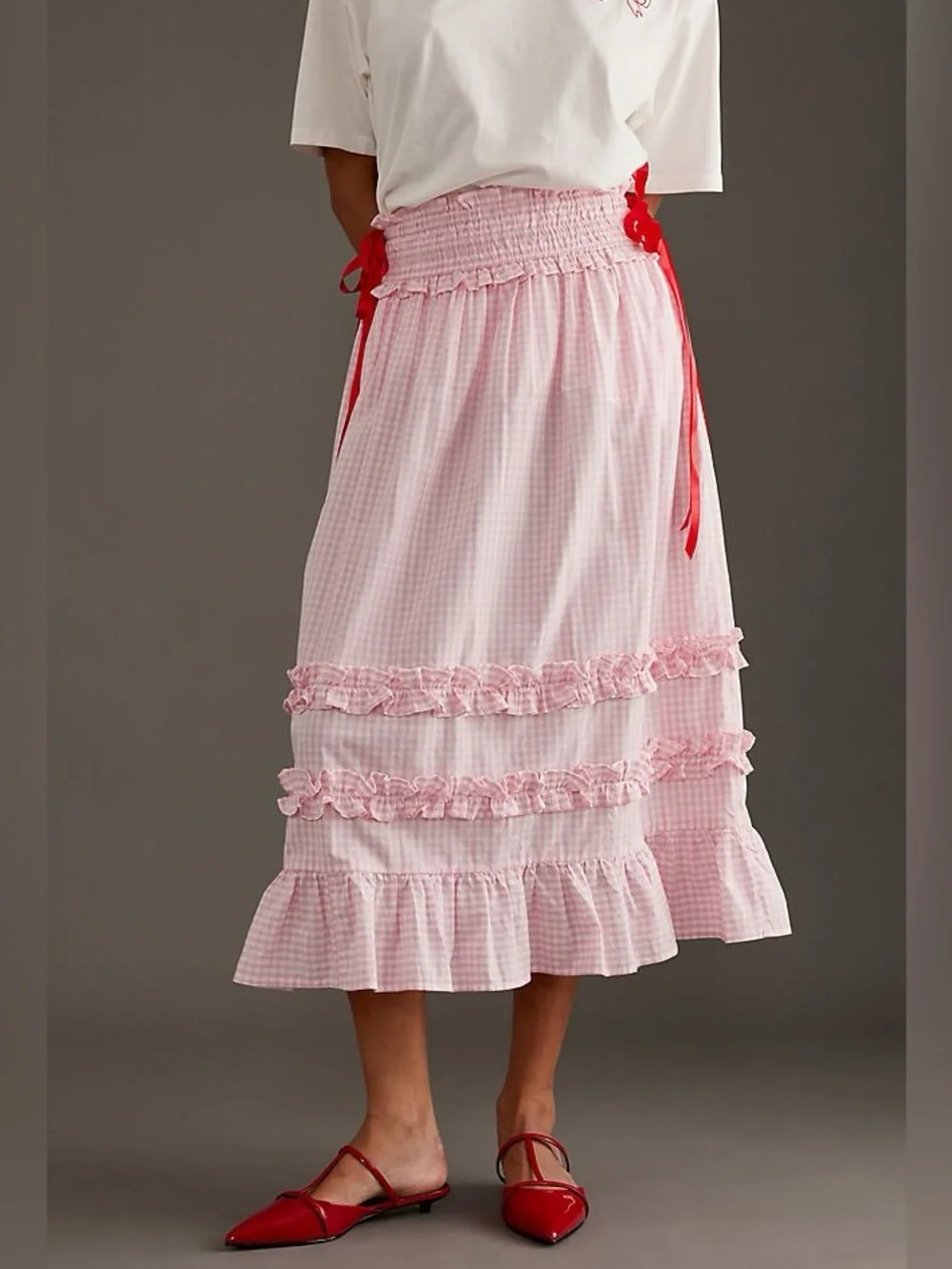 NWT Damson Madder Olivia Ruffle Midi Skirt UK 8 / US 4
